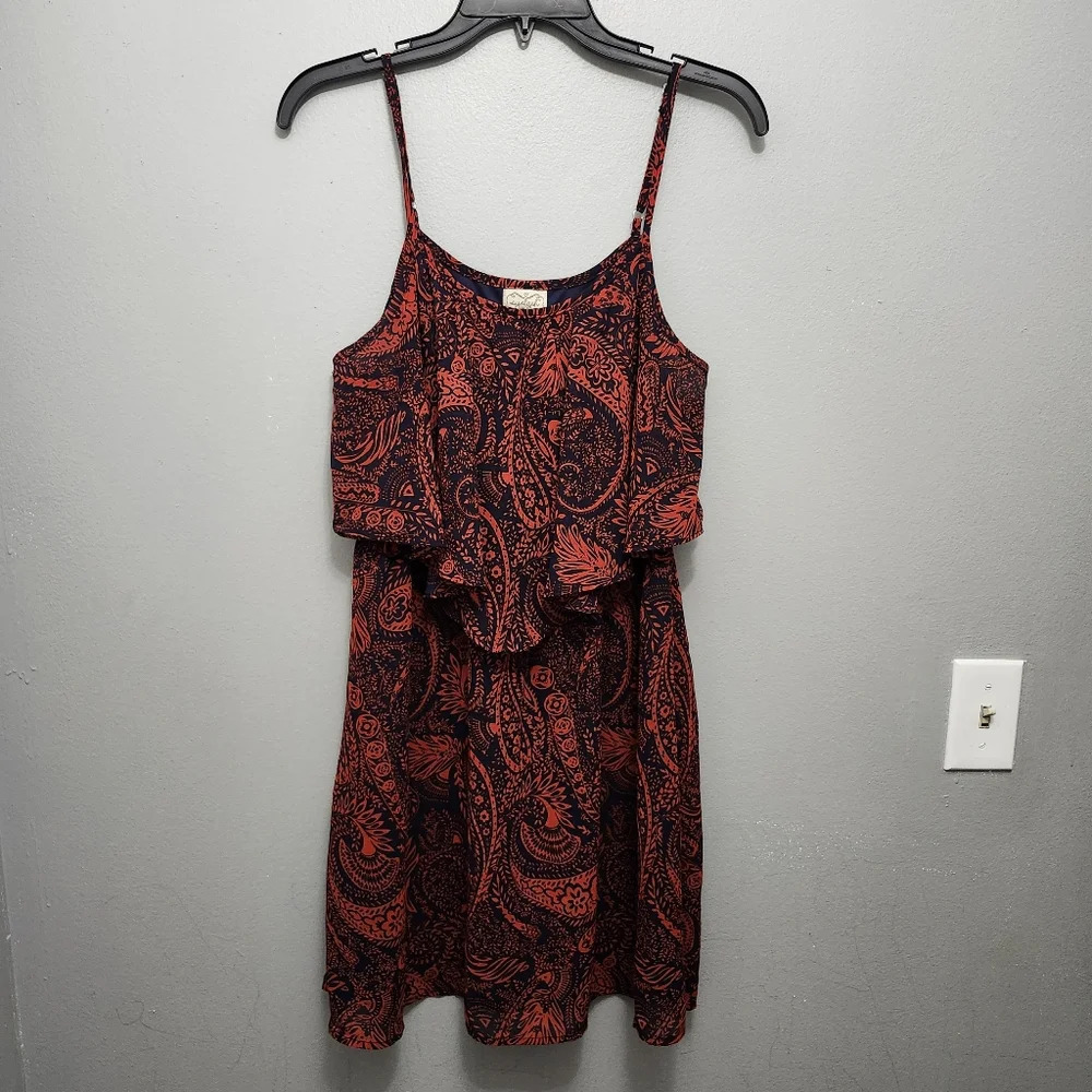 Eyelash couture women's mini dress size L red and blue